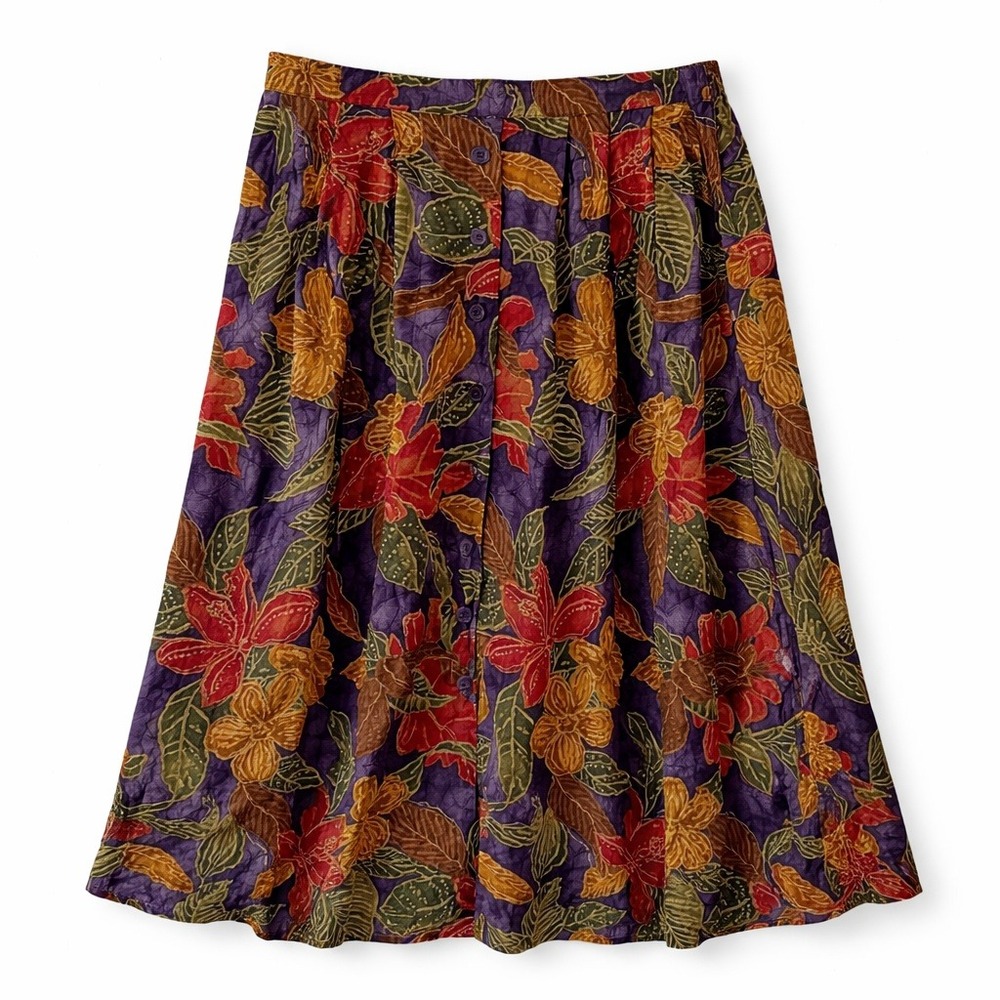 Floral Midi Skirt Deastock Vintage Floral Maximalist‎ Tropical 10 Alfred Dunner